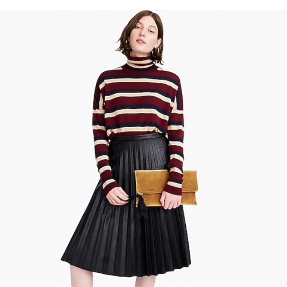 J.Crew Pleated Faux Leather Skirt